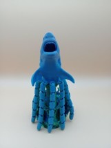 Sharktopus 3D Printed Articulated Toy / Wave Stand Ocean Blue With Green bottom - £9.77 GBP