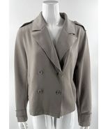 Joie Womens Peacoat Jacket Size Large Gray Double Breasted Softshell - $1,092.87 MXN