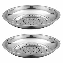 2pcs Set Double Layer Plates Draining Dishes Stainless Steel Food Dish Drain Tra - £15.81 GBP