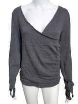 Free People + We The FREE (XL) Like A Boss Gray Sweater Ruched Wrap Thum... - £28.38 GBP