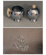 Chase Art Deco Chrome Creamer Covered Sugar Bowl Set by Walter Von Nessen - $39.59