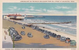 Looking East on the Beach Boulevard from 25th Street Galveston TX Postcard D47 - £2.39 GBP