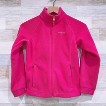 Columbia Benton Springs Fleece Jacket Hot Pink Full Zip Mock Neck Girls Medium - $19.79