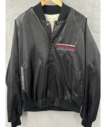Vintage Black Satin Bomber Jacket XL Chevy CHEVROLET Heartbeat of Americ... - €48,00 EUR