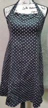 Positive Attitude Sheath Dress Women Petite 8 Black Polka Dot Halter Back Zipper - £20.59 GBP