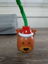 Kids Reindeer Cup with Straw (1) Plastic Christmas - £7.12 GBP