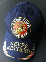 Marine Corps Marines Never Retired Embroidered Baseball Cap Hat Usmc - £10.35 GBP