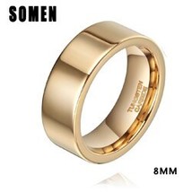 8mm Luxury Gold Tungsten Carbide Ring Polished For Women Wedding Bands Men&#39;s Eng - £18.93 GBP