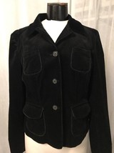 INC International Concepts Women&#39;s Jacket Black Flap Pocket Corduroy Siz... - $28.71