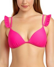 California Waves Juniors Ruffled Push Up Bikini Top Pink Size Large $19.99 - Nwt - £4.33 GBP