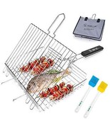 Grilling Basket Fish Grill Basket Portable Stainless Steel BBQ Grill Basket - £35.19 GBP