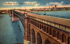 Linen POSTCARD-EADS Bridge Across The Mississippi At St. Louis, Mo BK59 - £2.91 GBP