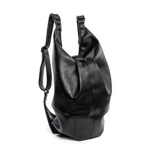 Brand Leather Waterproof Backpack Men Simple Design Casual Male Laptop Backpack  - £57.19 GBP