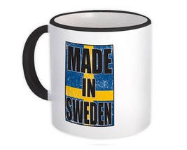 Made In Sweden : Gift Mug Flag Retro Artistic Swedish Expat Country - £12.50 GBP