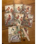 Christmas Cardinals Junk Journal Pocket - $8.00