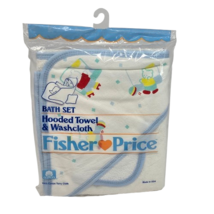 VINTAGE 1991 FISHER PRICE BATH SET HOODED TOWEL &amp; WASHCLOTH BEARS NEW SE... - $354.15 MXN