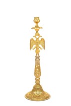Byzantine Eagle Orthodox Church Altar Gold-Plated 11.8&quot; Candlestick 30cm - $115.59