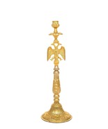 Byzantine Eagle Orthodox Church Altar Gold-Plated 11.8&quot; Candlestick 30cm - £90.92 GBP