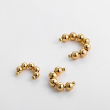 3pcs Gold Color Metal Beads Circle Ear Cuff Clip Earrings Set Fake Piercing Punk - £10.38 GBP
