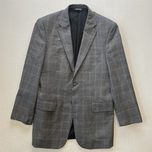 Jos A Bank 38R Gray Windowpane Travelers Wool Blazer Suit Jacket Sport Coat - $69.99