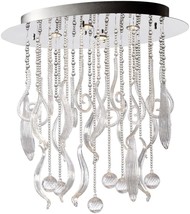 Pendant Chandelier Cyan Design Mirabelle 4-Light Small Clear Glass Gold Leaf - £1,206.00 GBP