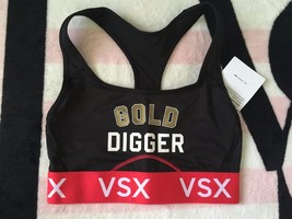 Victoria&#39;s Secret Sport Gold Digger Black Red White VSX Player Sports Br... - £15.61 GBP