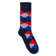 Red Velvet Merona Mens Dress Crew Socks 6 12 Argyle Diamond - £7.08 GBP