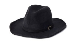 No Boundaries ~ Convertible Rancher-Fedora ~ Black ~ Soft Felt ~ Rope Trim Hat - £17.98 GBP