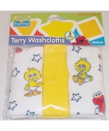 Sesame Street Beginning 3 pack Terry Baby Infant Toddler Washcloths Baby... - $2.02 CAD