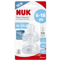 NUK First Choice+ 6-18 Months Flow Control Teat 2 Pack - £62.39 GBP