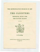  Metropolitan Museum of Art Cloisters Medieval Music for Easter Program ... - £14.03 GBP