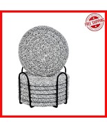 Absorbent 8 Pcs Coaster Set with Holder - Stylish Protection for Wooden ... - $37.17 CAD