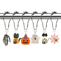 Halloween Shower Curtain Hooks For Halloween Bathroom Decor - Rustproof Stainles - £17.18 GBP