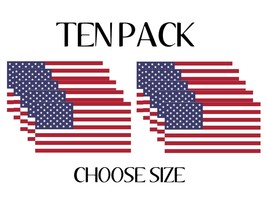 American Flag USA Flags Pack Of 10 Vinyl Decal Stickers - Choose Size - £2.75 GBP+