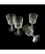 Vintage Small Wine Glasses Crystal Diamond Cut Champagne Wine Barware Lo... - $49.88 CAD
