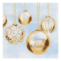 Disposable Christmas Napkins Gold Ornament Design Paper Luncheon Holiday 100pcs - £26.58 GBP