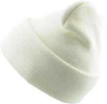 Thick Beanie Skull Cap Winter Cuffed Ski Knit Hat Color White - $20.52 CAD