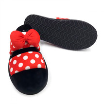 Minnie Mouse Polka Dots and Bows Women&#39;s Fuzzy Slippers Multi-Color - £23.89 GBP