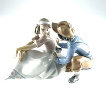 Lladro 5454 “For Me?” Boy Giving Girl Flower Porcelain Figurine Repaired... - $118.80