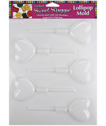 Sweet Shoppe Candy Molds-Heart Lollipop 5 Cavity - $12.02