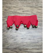 Handmade Christmas Elf Dog Collar Cover Costume Bells Xmas Holiday Mediu... - $9.89