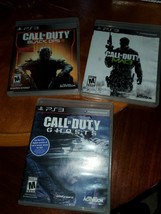 Lot of 3 PS3 Games Call of Duty Black Ops III, Modern Warfare &amp; Ghosts - Sony - $24.24