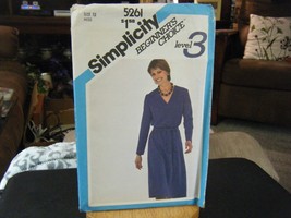 Simplicity 5261 Misses Slim Fitting Dress &amp; Tie Belt Pattern - Size 12 B... - $9.70