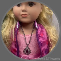 18 Inch Fashion Doll Jewelry • Clear  Purple Teardrop Rhinestone Doll Ne... - $9.80