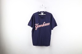 Vintage Y2K 2002 Adidas Mens Large Spell Out New York Yankees Baseball T-Shirt - £31.51 GBP