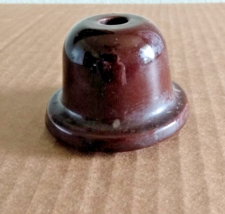 Vintage Porcelain Electrical telephone Cap insulator Brown EUC - $24.18