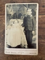 Vintage Cabinet Card. Boy and baby. Fred Dorns in Gleaed, Illinois - £10.43 GBP