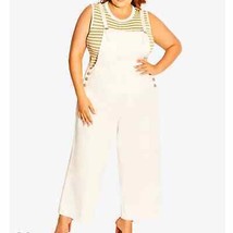 NWT City Chic Overall Jumpsuit in White Ivory Size 14 - £43.65 GBP