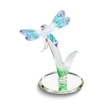 Glass Baron Rainbow Dragonfly Handcrafted Glass Figurine - £21.66 GBP