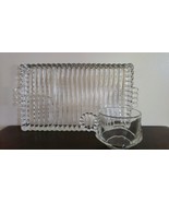 Vintage ~ Hazel Atlas Glass ~ 8 Piece Party ~ Snack Set 4-Cups ~ 4-Plate... - £47.07 GBP